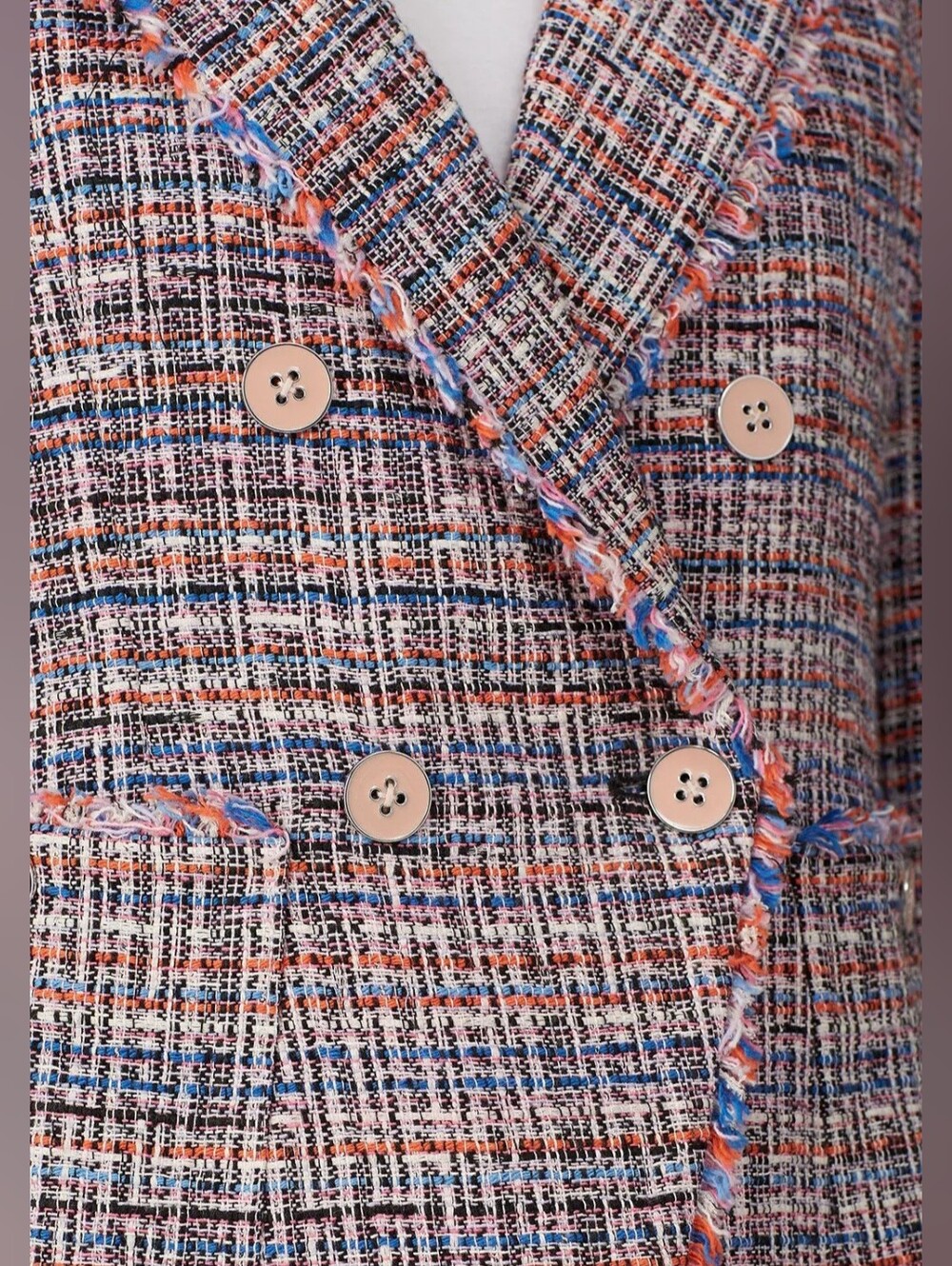 Veronica Beard Theron Tweed Blazer Jacket Size 6 Multi Double Breasted NWT $650 - Picture 2 of 16